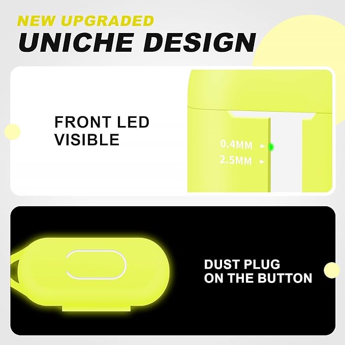 for AirPods Case Cover, Come with Cleaner Kit, Soft Silicone Protective Cover with Buckle, Compatible with AirPods 2nd 1st Generation Charging Case, Front LED Visible, Bright Yellow
