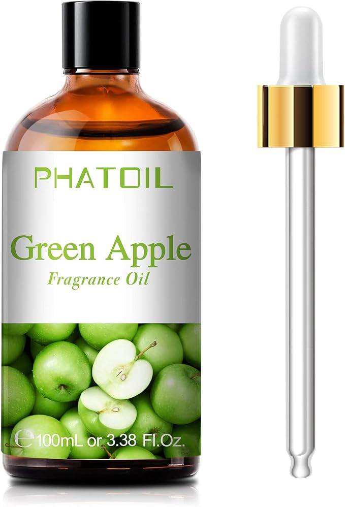 PHATOIL Green Apple Fragrance Oil for Diffuser Aromatherapy 3.38FL.OZ | Long Lasting Scented Oils For Humidifier, Air Freshener, DIY Soap Candle, Scent Project Making, Aroma Oil for Home Freshening