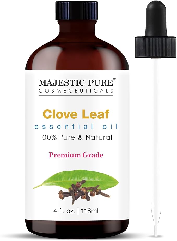 Majestic Pure Clove Essential Oil for Diffuser - 4 Fl Oz | 100% Pure & Natural Essentials Oils for aromatherapy, massage blends and DIY home fragrance projects and room sprays