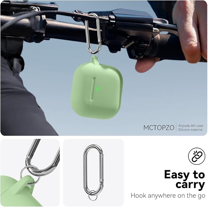 for AirPods 4 Case 2024 with Cleaner Kit & Keychain-Magnetic Teal | Silicone Protective Cover for Apple AirPods 4th Generation Case,for Women Men,One-Piece Design,Shockproof,Dust Proof,Magnetic