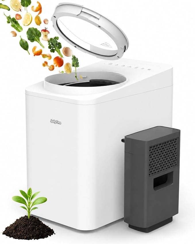 Odorless Electric Kitchen Composter 4.5L, Quiet ≤45dB for Home | Auto Clean, Large Carbon Filter Odor Control, Process Food Waste to Fertilizer in 4-8H, Countertop Mill Composter for Indoor