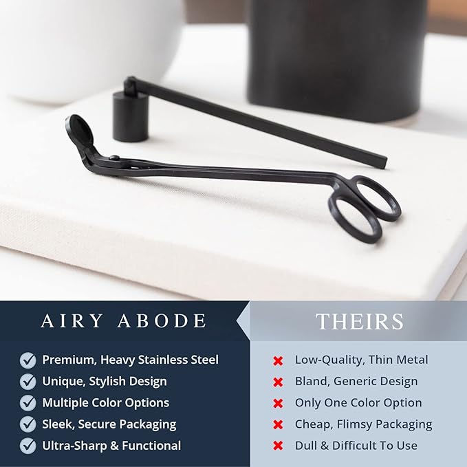 Candle Wick Trimmer and Candle Snuffer Accessory Set – Pick Your Color