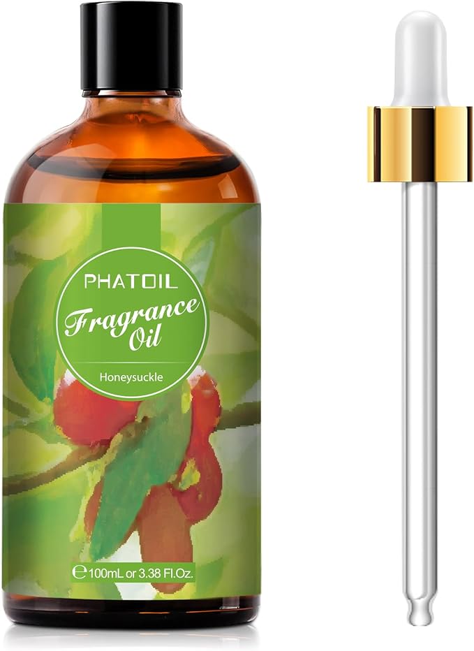 PHATOIL 3.38FL.OZ Honeysuckle Fragrance Oils for Aromatherapy, Essential Oils for Diffusers for Home, Perfect for Diffuser, DIY Candle and Soap Making, DIY Scented Products - 100ml | Long Lasting Scented Oils For Humidifier, Air Freshener, DIY Soap Can...