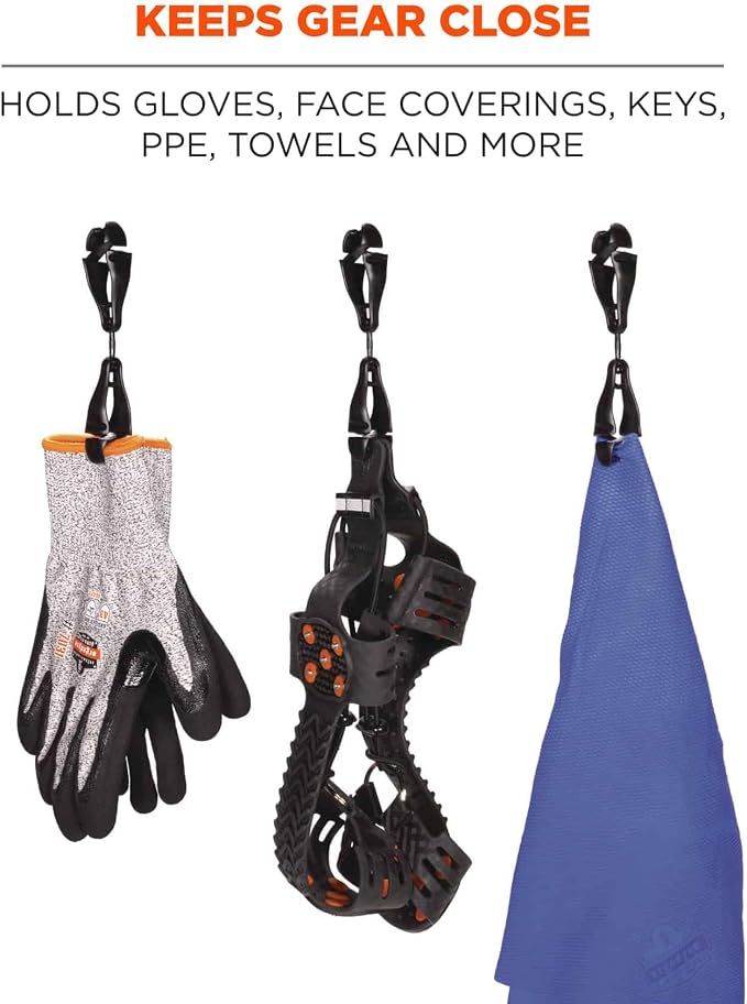 Ergodyne Squids 3420 Swiveling Glove Clip Holder with Dual Clips