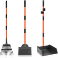 Pooper Scooper for Large Dogs, Poop Scoop with Long Handle Tray, Spade,Rake | Extra Larger Metal Bin, Heavy Duty Aluminum Poop Picker,No Bending,Rust Proof,Use on Grass, Dirt, Gravel, Perfect for Seniors