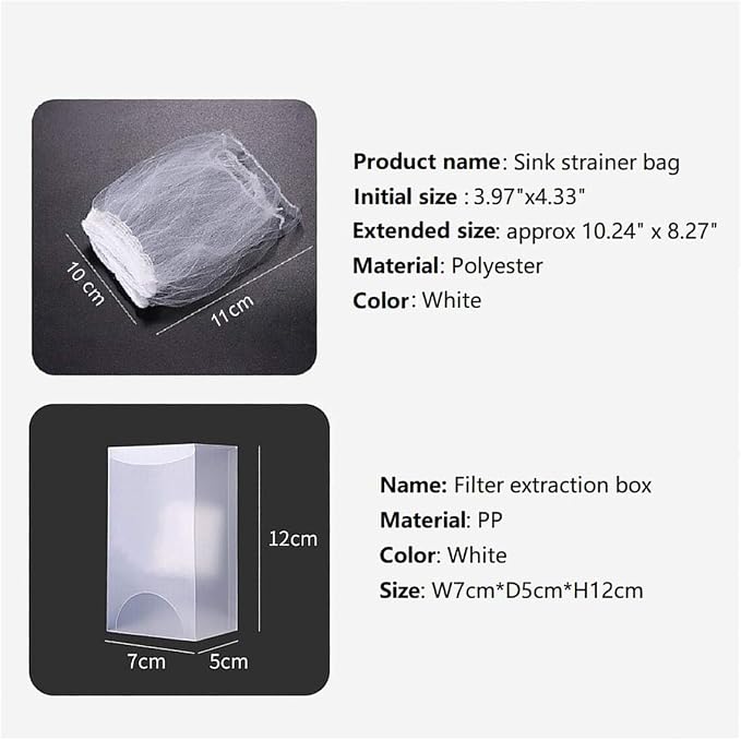 Kitchen Sink Strainer Mesh Bag- 200 PCS Disposable Sink Net Strainer Filter Bags for Sink Drain for Collecting Kitchen Food Waste Leftover Garbage