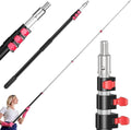12 FT Telescoping Extension Pole – Flip-Lock Adjustable Aluminum Paint Roller Pole – 3/4" Universal Threaded Tip – Fits Duster Heads, Paint Rollers, Window Cleaners & Brushes