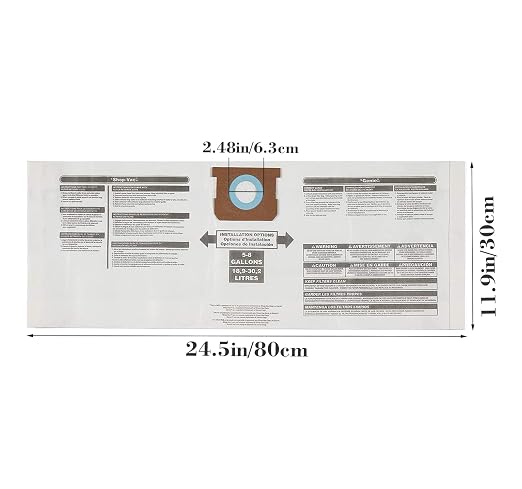 5 Pack Replacement Filter Bags 5-8 Gallon for Shop Vac Vacuum Type E - 9066100 90661 906-61, White