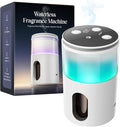 Waterless Essential Oil Diffuser: 𝟗-𝐂𝐨𝐥𝐨𝐫 𝐋𝐄𝐃 Snow White | Portable Scent Diffuser - No Water No Heat For Pure Aroma - 48H Battery 3 Mist Levels & 4 Timers for Car Office
