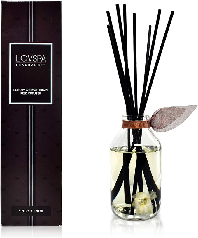 Reed Diffuser Set - Baltic Amber Scented Diffuser with Sticks | Home Fragrance Reed Diffuser for Bedroom, Bathroom Shelf Décor - Made in the USA