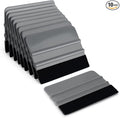 EHDIS 10pcs Vinyl Squeegee 4 Inch Car Vinyl Scraper Decal Applicator Window Tint Wallpaper Smoothing Tool with Black Fabric Felt Edge (Grey)