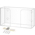 Glove Box Holder Dispenser - Kitchen, Medical, & Latex Gloves Holder Wall Mount or Countertop, Universal Fit - Thick Acrylic, Easy to Use, Slide, & Load Open Top Design - Clear