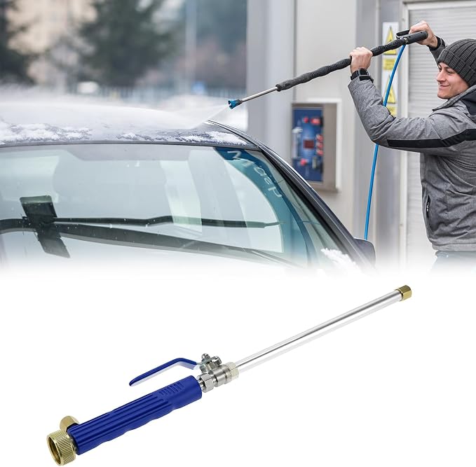 QWORK High Pressure Power Washer Wand, Water Hose Nozzle with 2 Spray Tips, Adjustable Watering Sprayer Cleaning Tool