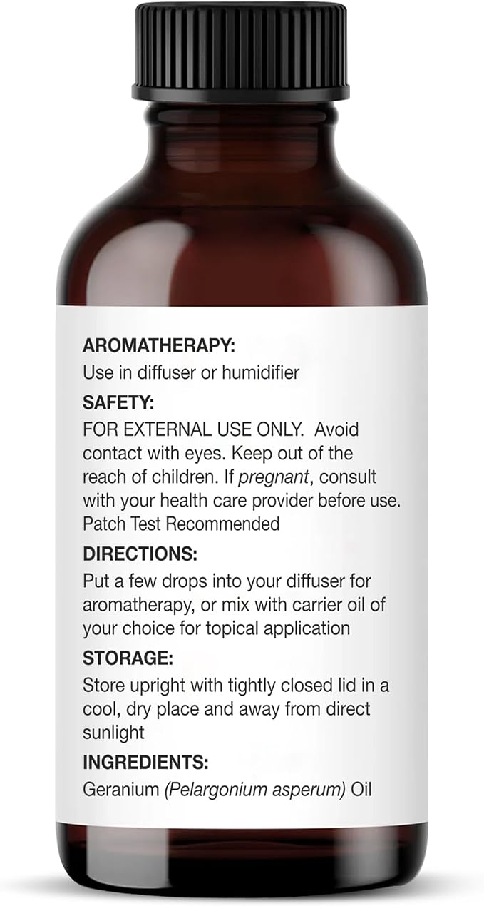 Majestic Pure Geranium Essential Oil for Diffuser - 1 Fl Oz | 100% Natural Essentials Oils Ideal for Relaxing Tense Mood, Eliminating Odor, Creating Peaceful Atmosphere for Sleep & Work