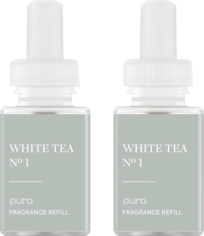 PuraHome Scent Refill - Smart Air Diffuser - Up to 120-Hours of Luxury Fragrance per Refill - Home Essential - Clean & Safe Diffuser Fragrance - 2 Pack, White Tea No. 1