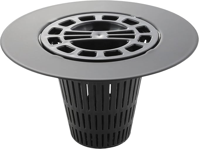 Danco 11086 Round Shower Hair Catcher with Replacement Baskets, Shower Drain Cover and Drain Protector in Matte Black