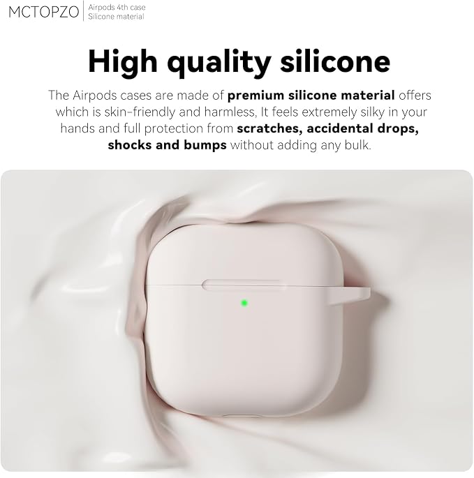 for AirPods 4 Case 2024 with Cleaner Kit & Keychain-Milk Tea | Silicone Protective Cover for Apple AirPods 4th Generation Case,for Women Men,One-Piece Design,Shockproof,Dust Proof