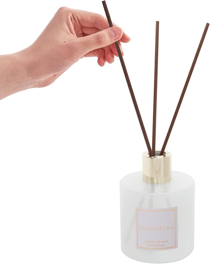 Reed Diffuser - Ocean Breeze Scented Diffuser with 8 Sticks Home Fragrance Reed Diffuser for Bathroom Shelf Decor