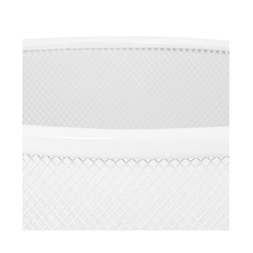 2-Pack 6-Gallon Round Steel Mesh Trash Can, Recycling Wastebasket, White | Versatile and ventilated bin measures 13.75" high with a 11.5" top diameter