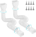 Gutterlix 2 Pack Flexible Gutter Downspout Extensions Extendable from 21" to 67", Downspout Extender Comes with Adapters, Thickened Down spout Drain Extension for Rainwater Drainage(White)