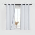 PONY DANCE White 100% Blackout Short Curtains for Kitchen Over Sink 36 inch Long 2 Panels Set, Black Out Small Window Curtains for Bathroom, Thermal Insulated Half Window Cafe Drapes, 34" W x 36" L