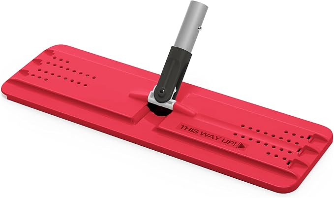JOYMOOP 13-Inch Microfiber Flat Mop Head Replacement Pad, Black & Red, 1 Pack