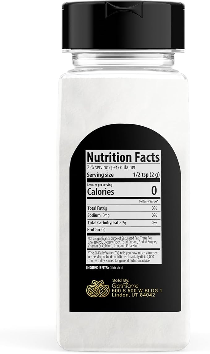 GranAroma Citric Acid, Food Preservative, Baking & Cleaning (16 Ounce)