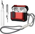 [4 in 1] Lock Case Compatible with AirPods Pro 3 with Keychain | Military Grade Armor Shockproof Rugged Shell Protective Cover for Women Men with Lanyard and Cleaning Pen Kit