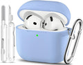 for AirPods 4 Case, TNSNK Silicone AirPod 4 Case Cover Compatible with Apple Airpods 4th Gen, Shockproof Protective Cases for Women Girly with Cleaner Kit and Keychain, Front LED Visible