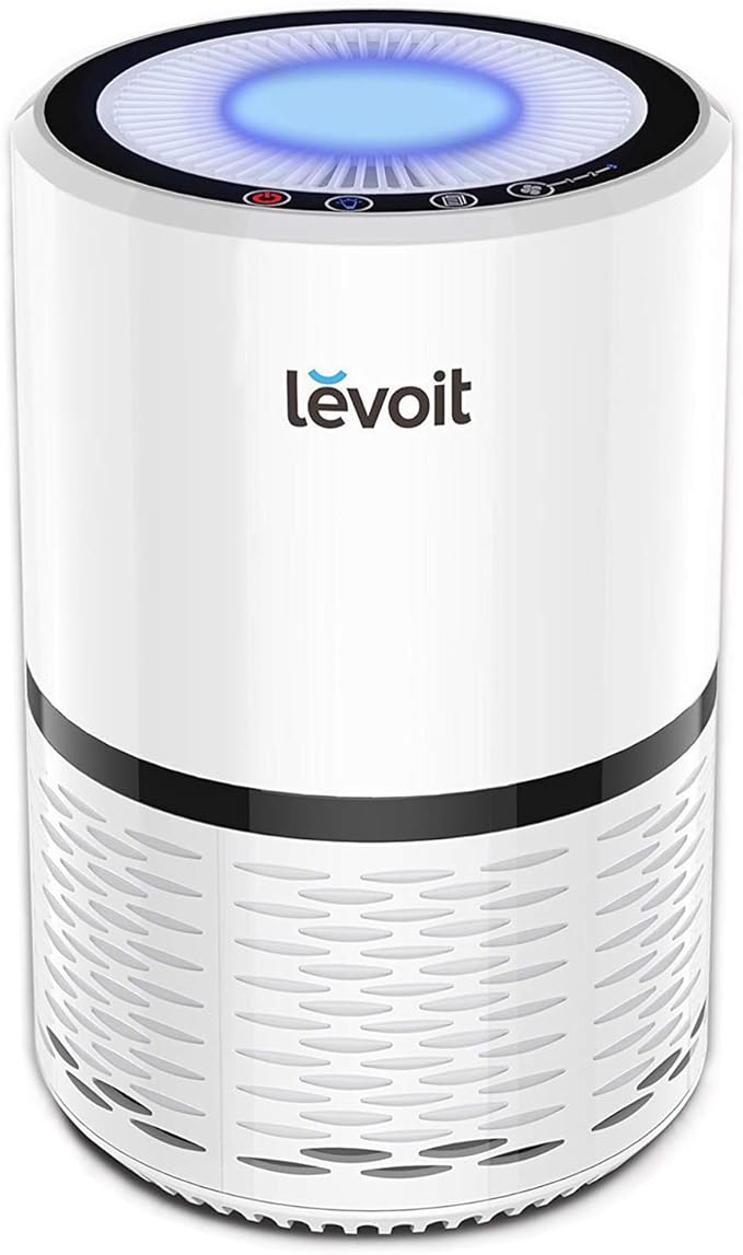 Levoit Air Purifier for Home Pets Bedroom, Air Purifiers Quiet Operation | High-Efficiency Filter for Smoke, Dust, Pollen, Odors in Office Nursery, Optional Night Light, AHAM VERIFIDE, LV-H132, White