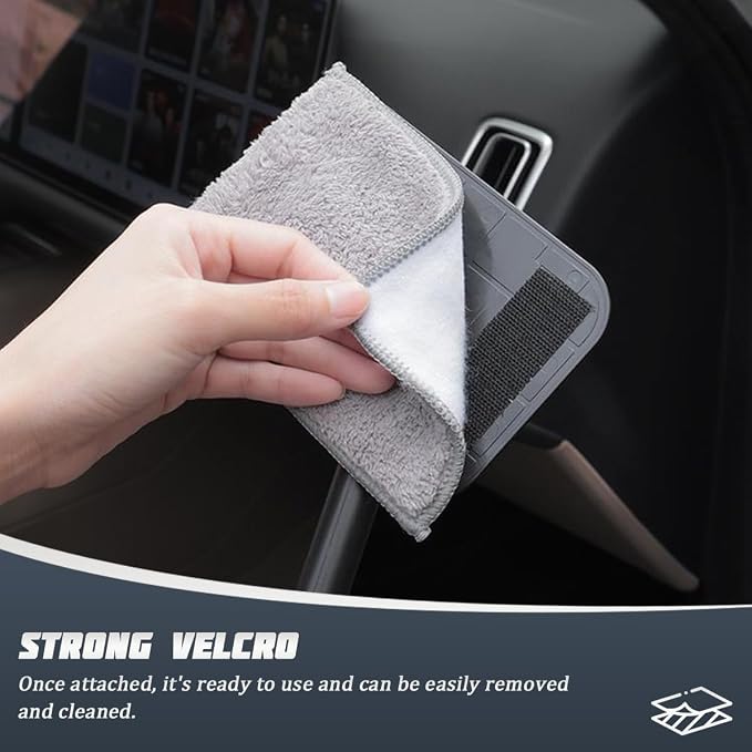 Car Windshield Cleaning Tool, Vehicle Window Glass Cleaner with 2 Reusable Microfiber Pads & Extendable Handle, Automotive Interior Windscreen Wash Kit, Universal for Most Vehicles