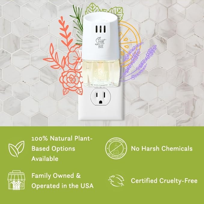 Scent Fill 100% Natural Juniper Woods Plug in Air Freshener, Scented Oil Refills, 3 Refills