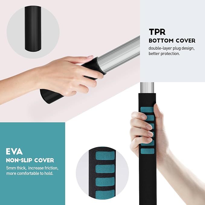 TelesPro 20 Feet High Reach Cobweb Duster with 5-12Ft Extension Pole, Webster Cobweb Duster with 3-Stage Telescopic Aluminum Pole, Spider Web Brush for Outdoor & Indoor Cleaning - Soft Bristles.