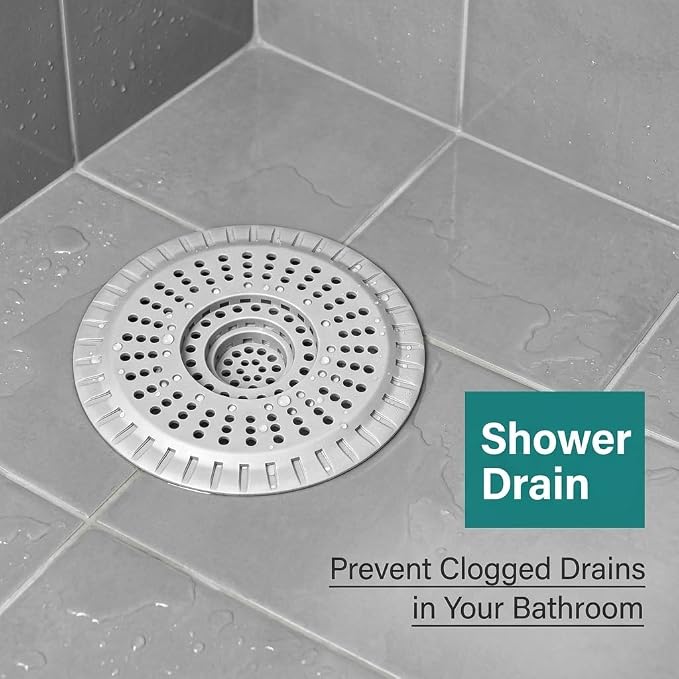 Silicone Shower Drain Hair Catcher,Anti-Clogging Pet Hair & Debris | Hair Stopper Drain Strainer for Bathroom Sink & Bathtub, Cover & Trap for Most Tubs, Stays in Place, Ease of Cleaning,3 Pack