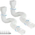 plusgutter White-2pack Rain Gutter Downspout Extensions Flexible, Drain Downspout Extender,Down Spout Drain Extender, Gutter Connector Rainwater Drainage,Extendable from 21 to 68 Inches