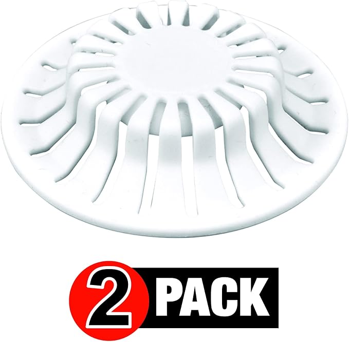 Danco Hair Catcher with Suction Cup, fits Pop-Up Bathroom Sink Drains, White, 2 Pack, (10769)