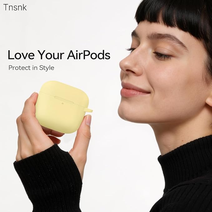 for AirPods 4 Case, TNSNK Silicone AirPod 4 Case Cover Compatible with Apple Airpods 4th Gen, Shockproof Protective Cases for Women Girly with Cleaner Kit and Keychain, Front LED Visible