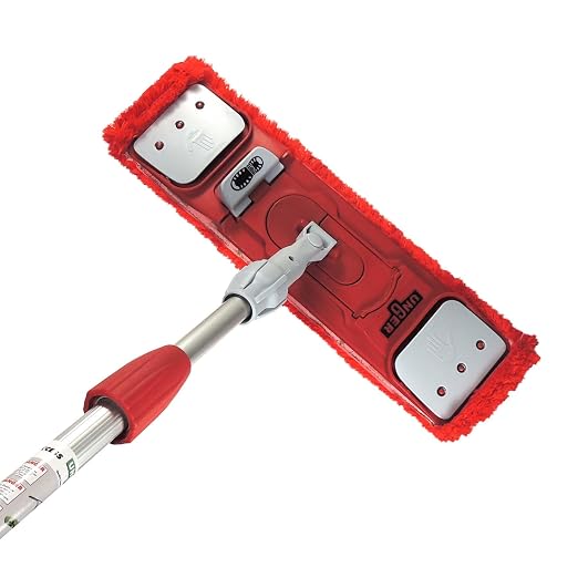 Unger Restroom Complete Mop Pack, Microfiber Pad & EZ Holder | SMCMR SmartColor system; microfiber flat pad for hygienic restroom cleaning; EZ holder included