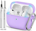 Ljusmicker for AirPods Pro 3 Case 2025 with Cleaner Kit,Magnetic Purple | Soft Silicone Protective Cover for Apple AirPod Pro 3rd Generation Case with Keychain for Women Men,Shockproof,Magnetic