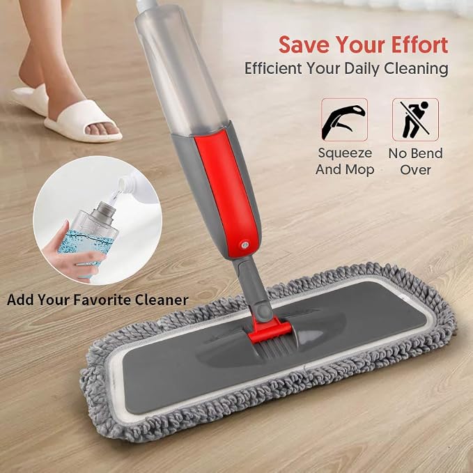Spray Mops for Hardwood Floors Cleaning: Floor Mop with Sprayer Refillable | Wet Mop Multi-purpose, 3 Microfiber Pads for Swiffer Power Mop, Commercial Dust Dry Mops, for Wood Laminate Wood Tile Vinyl