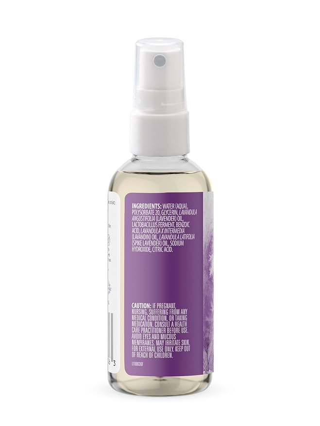 Aura Cacia Relaxing Lavender Aromatherapy Mist, 4-Ounce, Lavender Pure Essential Oils, Sweet & Floral Aroma | Lavender Pure Essential Oils, Sweet & Floral Aroma