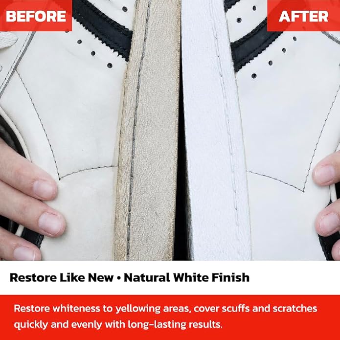 Wilkins Sneaker Whitener for Shoes - Restore Whiteness on Canvas, Leather, Foam and rubber (2.53 fl oz)