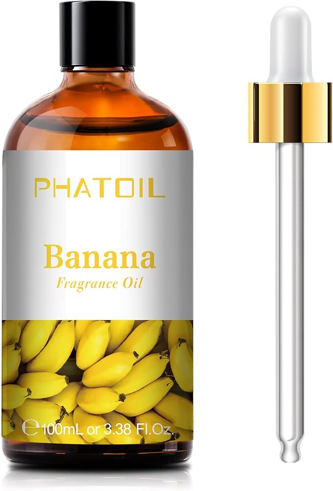 PHATOIL Banana Fragrance Oil for Diffuser Aromatherapy 3.38FL.OZ | Long Lasting Scented Oils For Humidifier, Air Freshener, DIY Soap Candle, Scent Project Making, Aroma Oil for Home Freshening