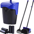 ienjoyed 43" Tall Pooper Scooper Large Swivel Bin & Rake with 100 Waste Bags,Heavy Duty Dog Pooper Scooper for Dogs, Long Handle Poop Scooper with Lid for Yard, Grass, Gravel (Blue)