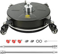 JANZ 14'' Black Pressure Washer Surface Cleaner | 4 Wheels, Stainless Steel Housing, 1/4" Quick Plug, 2 Extension Wands, 2 Replacement Nozzles and 3 Spray Nozzles,4000 PSI