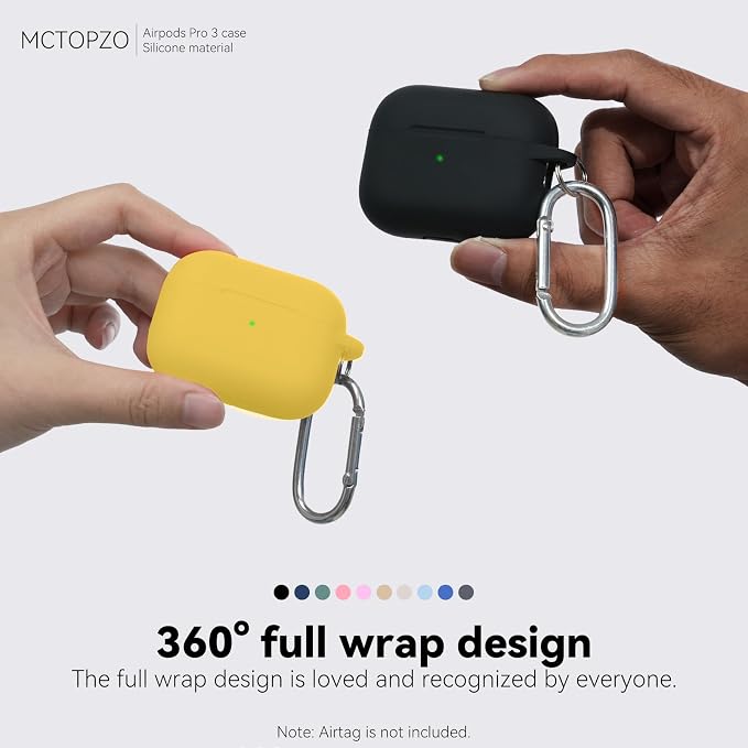 Case for AirPods Pro 3 2025,Come with Cleaner Kit,Yellow | Silicone Protective Cover for Airpod Pro 3rd Generation Case with Keychain,for Women Men,One-Piece Design,Shockproof
