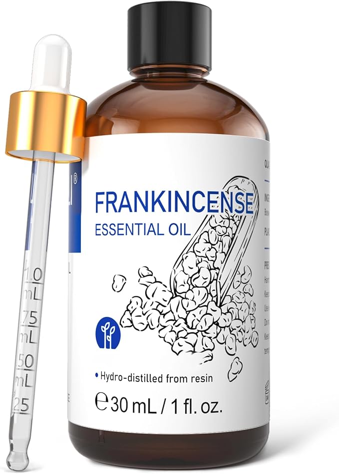 HIQILI Frankincense Essential Oil for Skin, Relax & Diffuser | Can be Added to Body Lotions, Creams for aromatherapy and camp atmosphere creation – 30mL / 1.01 fl.oz