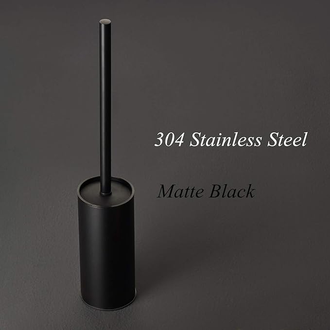 BGL Stainless Steel 304 Black Toilet Bowl Brush and Holder Set Cleaning Tool Holder with Toilet Brush