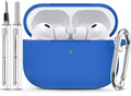 Ljusmicker for AirPods Pro 3 Case 2025 with Cleaner Kit,Blue | Soft Silicone Protective Cover for Apple AirPod Pro 3rd Generation Case with Keychain for Women Men,Shockproof