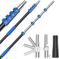 Telescoping Pole, 4-16 Ft with Joint Angle & Squeegee Adaptor, Aluminum Telescopic Paint Roller Extension Pole & Extendable Pole, Anti-Slip Foam Grip, Multi-Purpose Gutter Window Dust Cleaning Pole